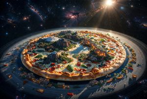 深空中的宇宙披萨星球
