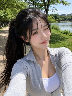 逼真的东亚女性手机自拍
