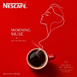 极简 Nescafé 品牌海报