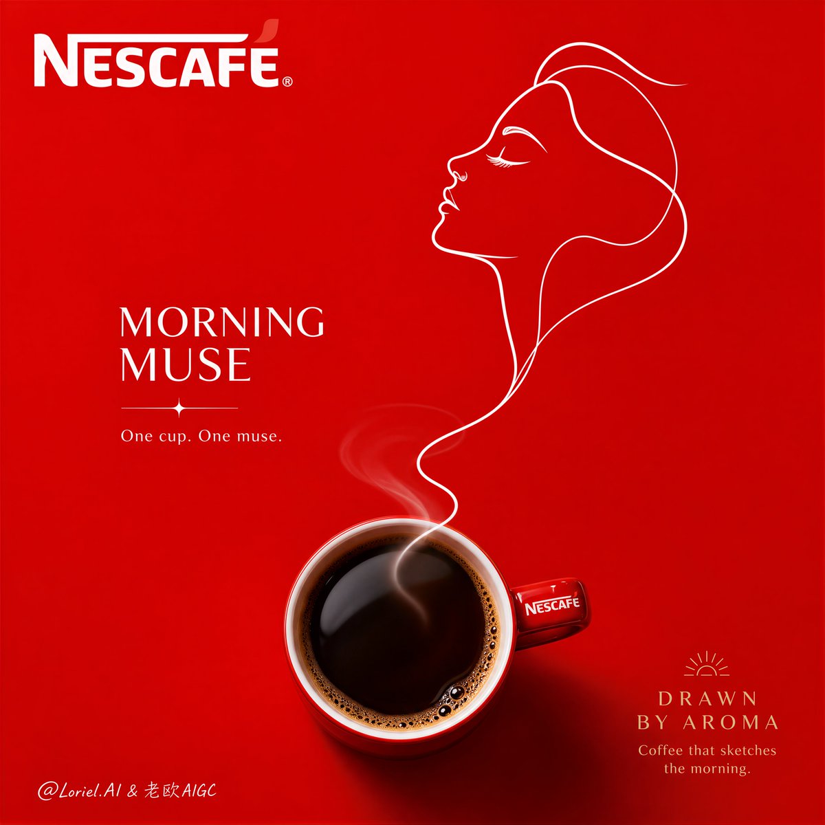 极简 Nescafé 品牌海报