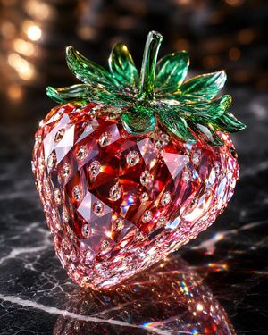 水晶草莓宝石雕塑