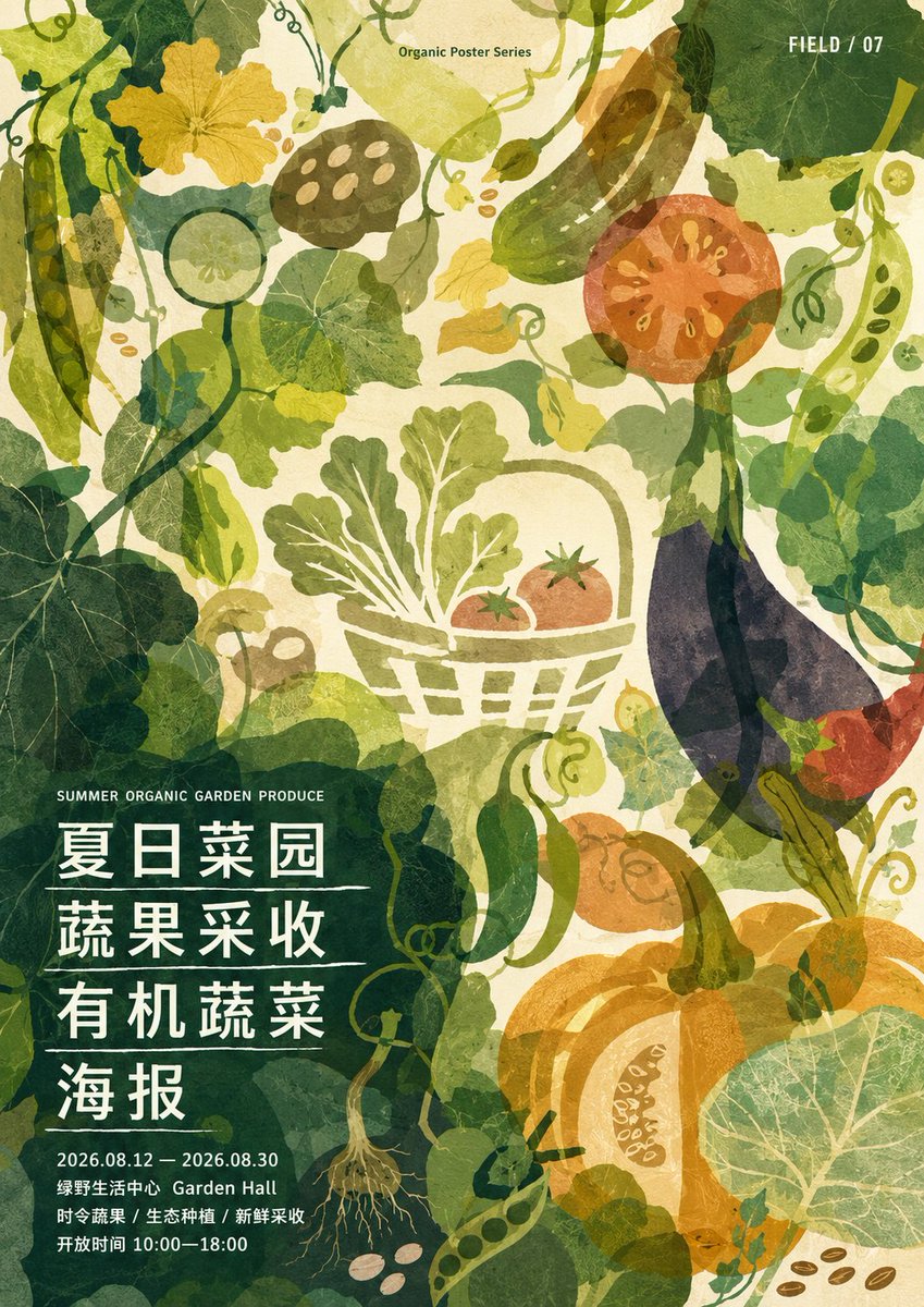 有机菜园农产品海报