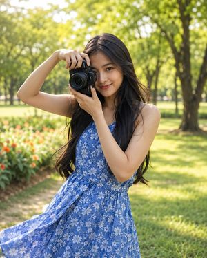 印尼女性公园摄影
