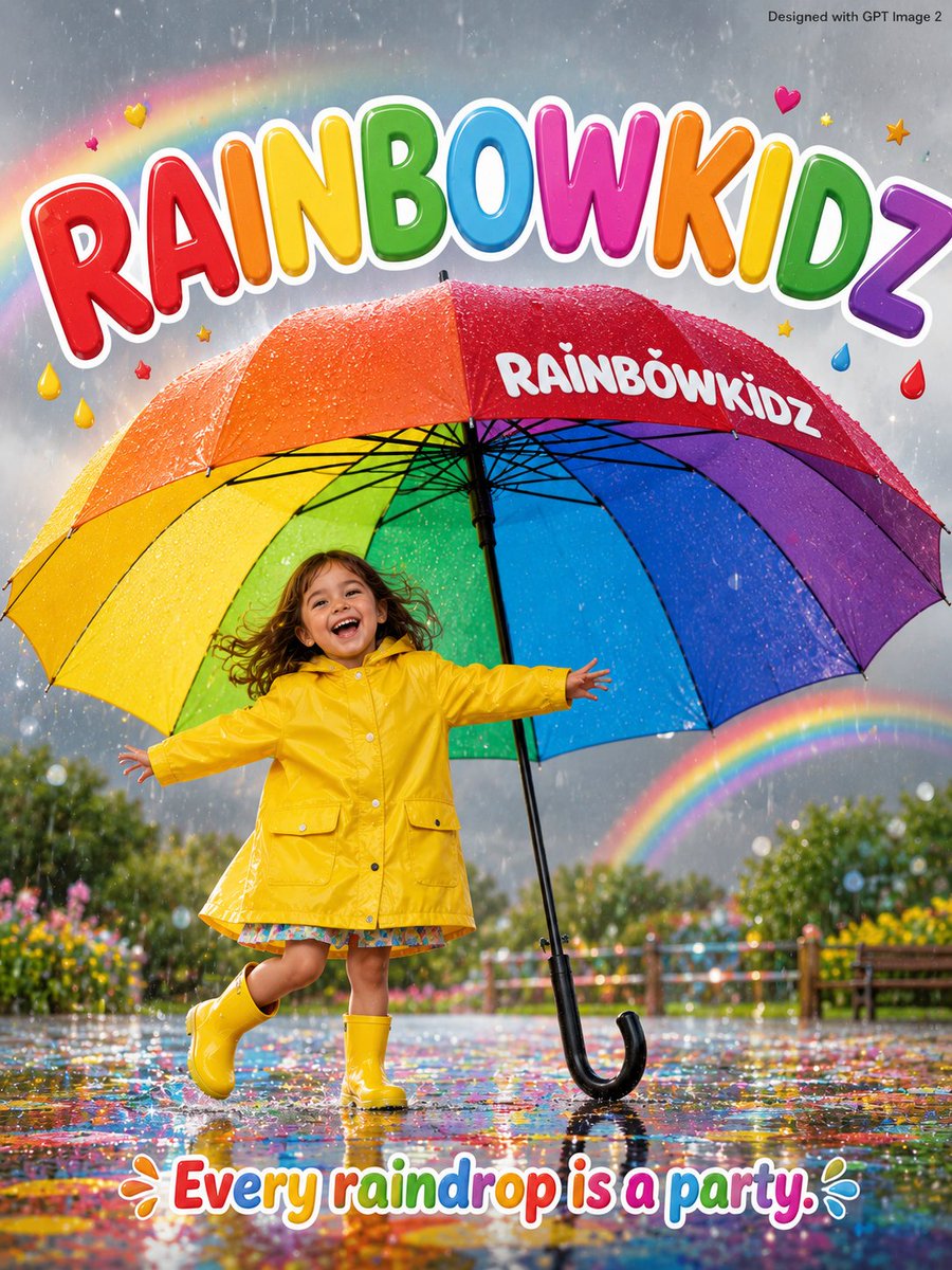 雨天儿童广告海报