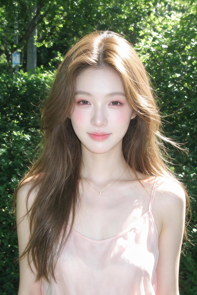 阳光夏日绿意人像