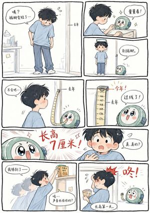 男孩身高增长漫画