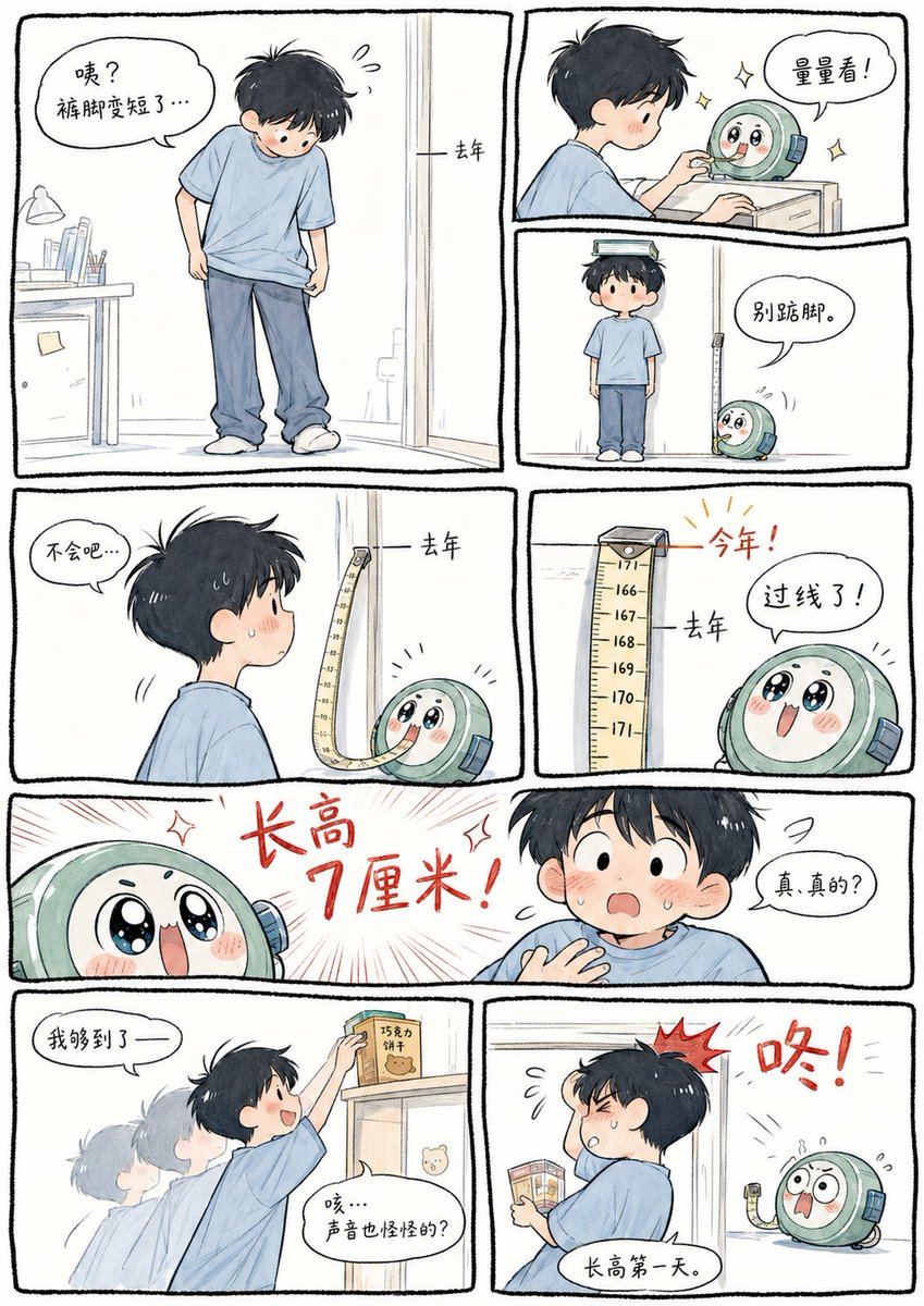 男孩身高增长漫画