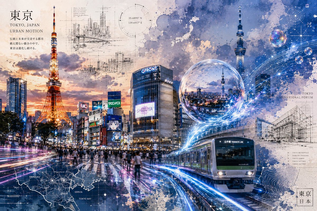 东京城市动态海报