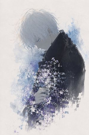 水彩风格少年与满天星