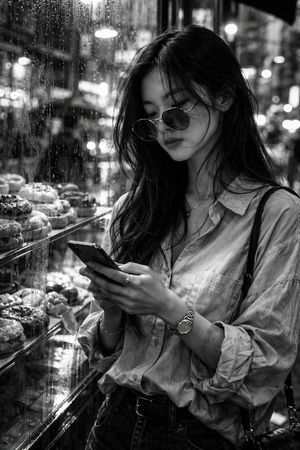 黑白街头时尚快照