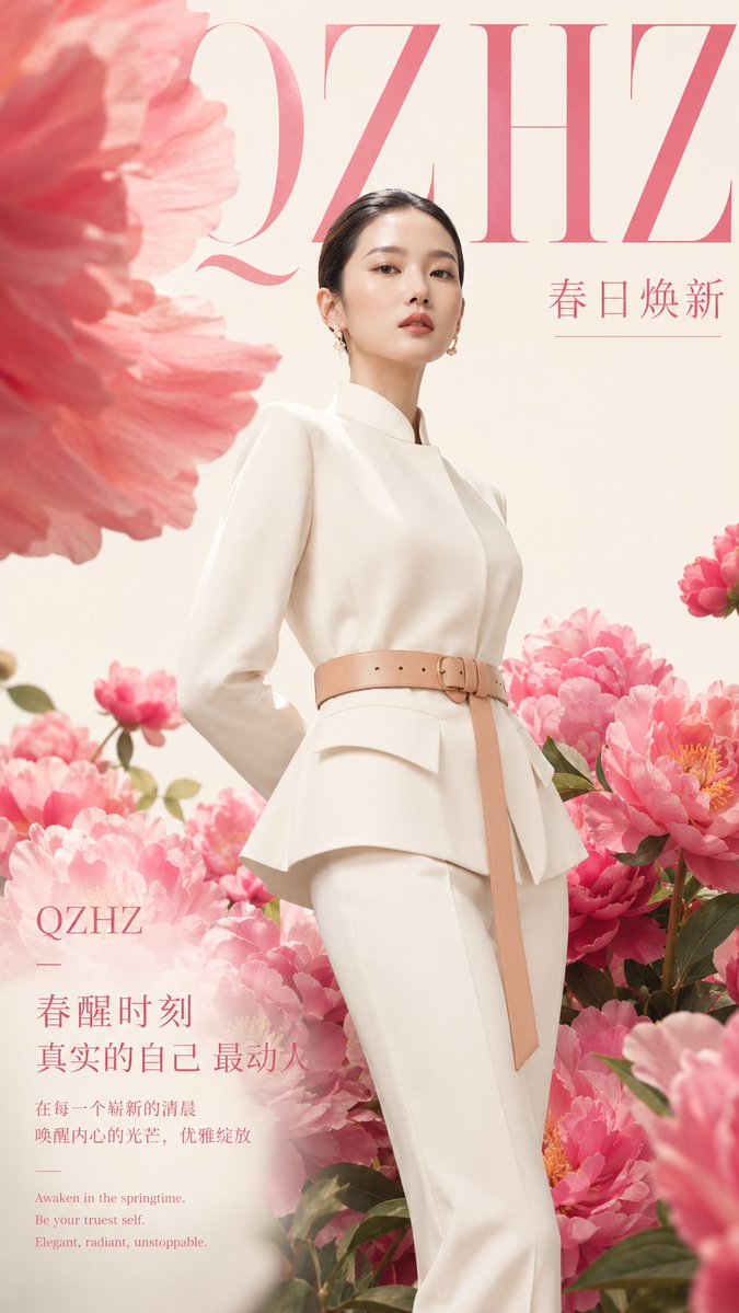 奢华春日牡丹时尚海报