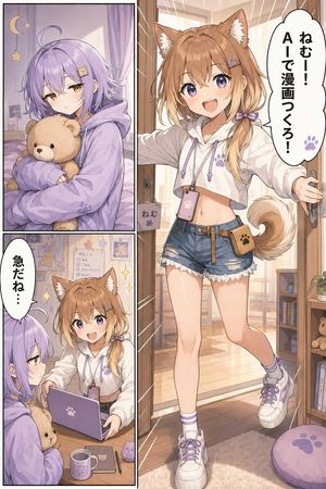 可爱的 AI 漫画教学页面