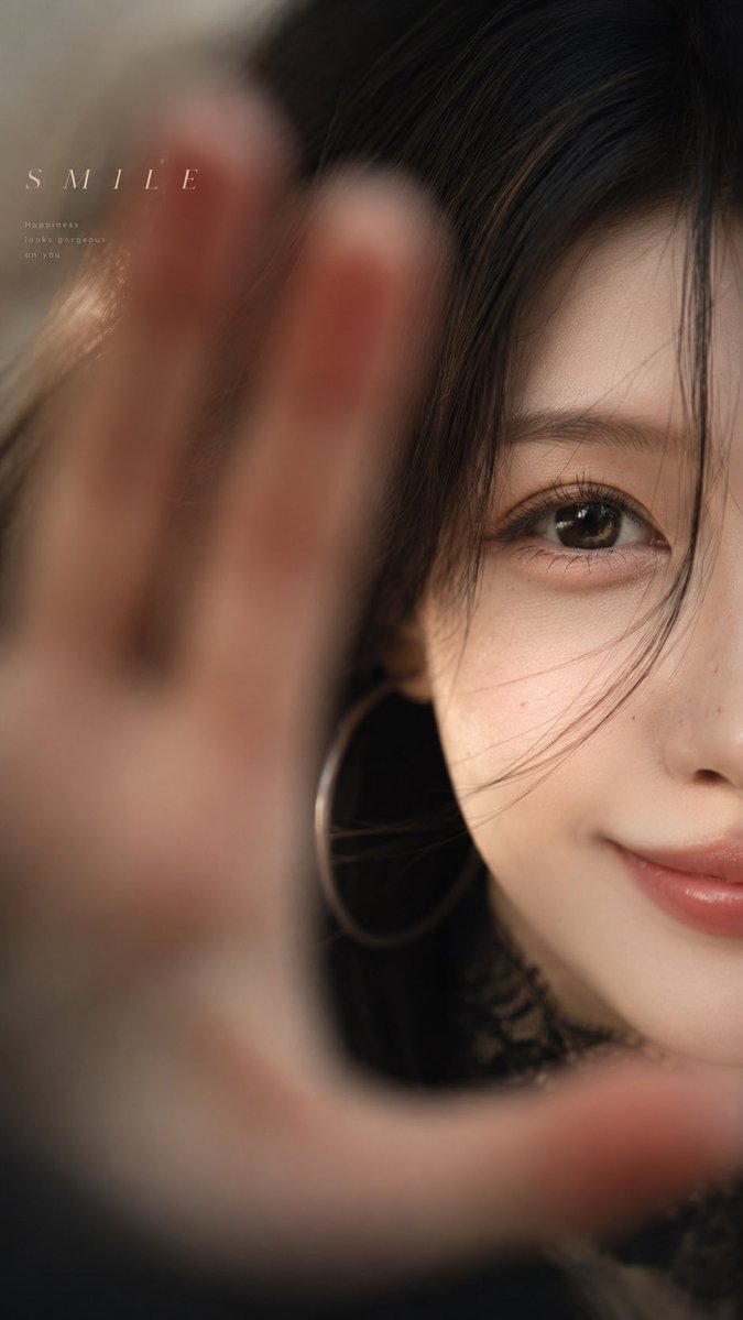 特写微笑肖像