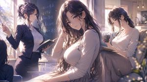 三场景动漫教师肖像