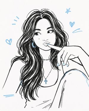 手绘黑色记号笔涂鸦