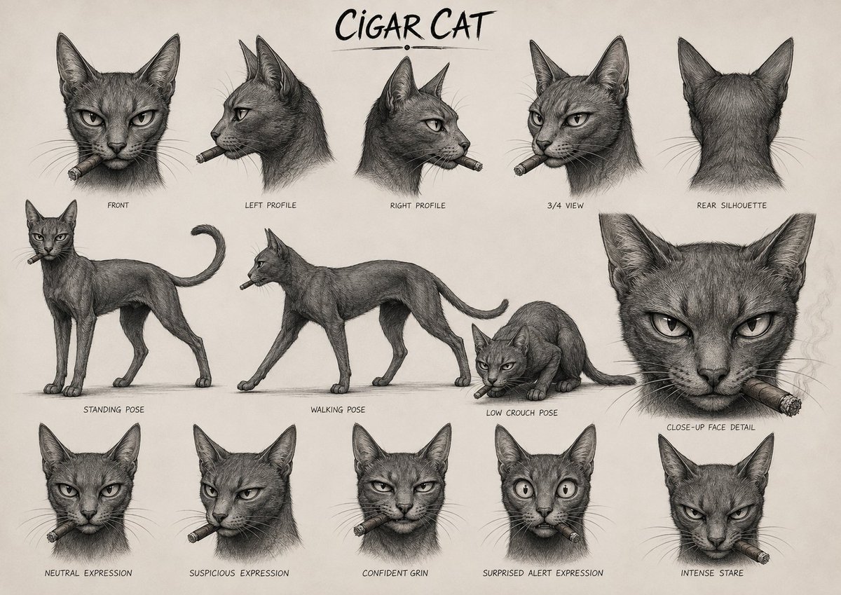 Cigar Cat 角色设定表