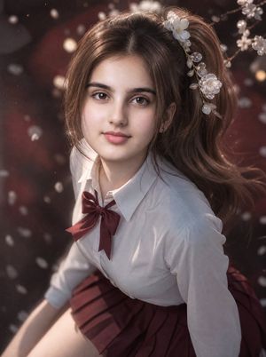 3D 国漫风格樱花校服少女肖像