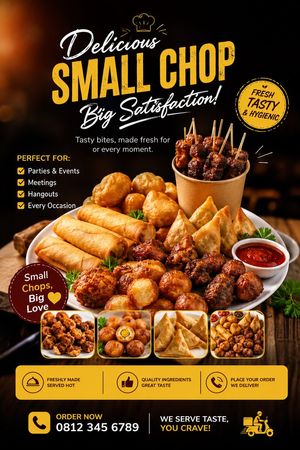 高端尼日利亚小吃 (Small Chops) 美食海报
