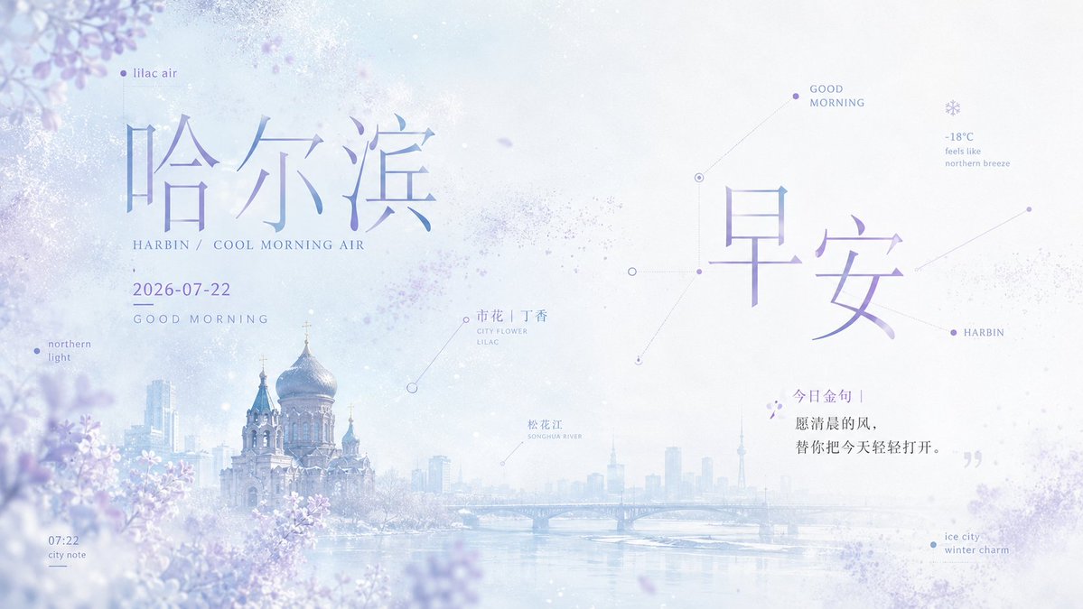 丁香哈尔滨早安海报