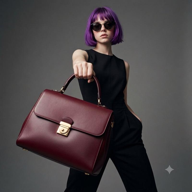 Purple-Bob Handbag Editorial