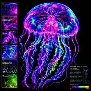 霓虹水母科学标本
