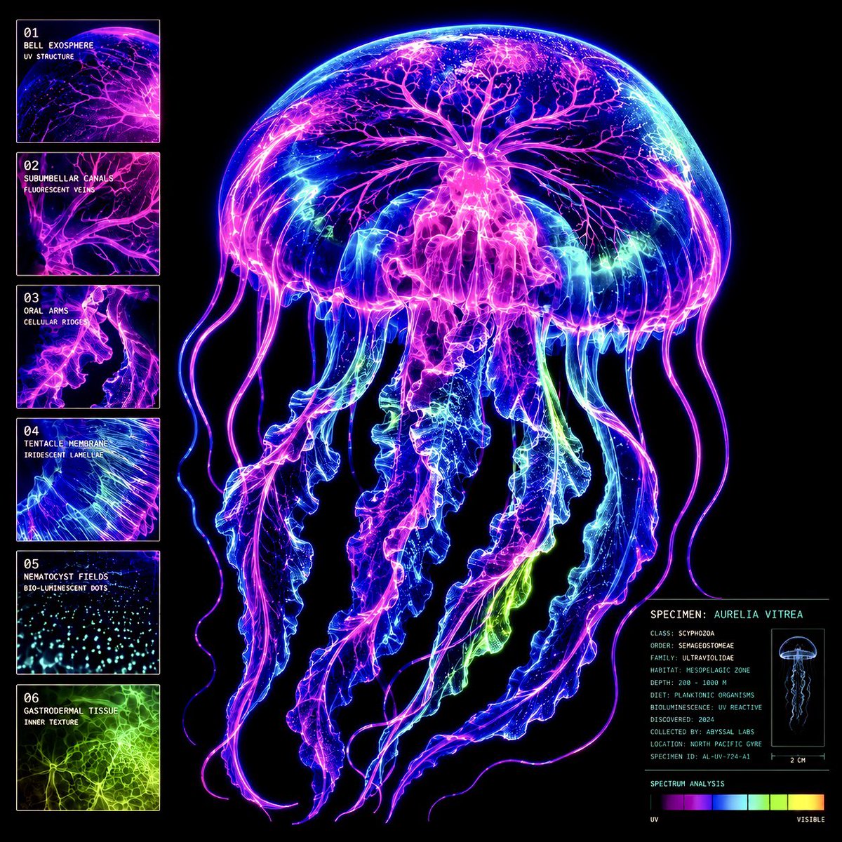 霓虹水母科学标本