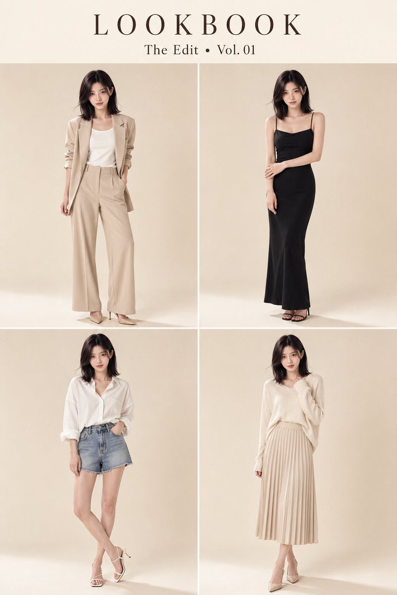 保持角色一致性的韩系时尚 Lookbook
