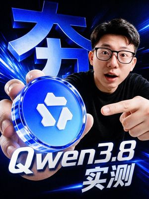 Cyber Blue Qwen 技术测评海报