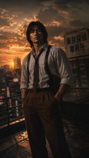 东京黑色电影侦探天台肖像