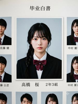 日本高中毕业纪念册肖像