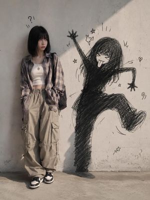 调皮的涂鸦影子