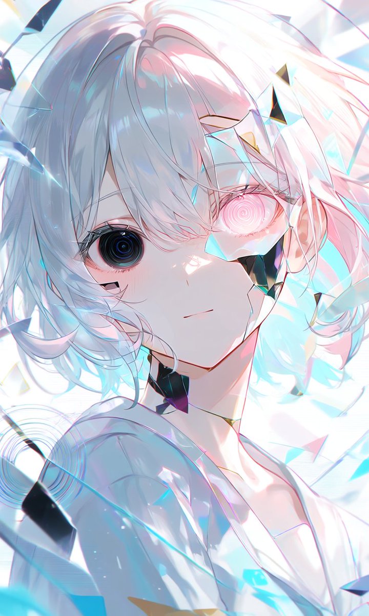 几何风格仿生少女肖像