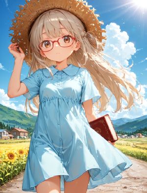 阳光乡村动漫少女
