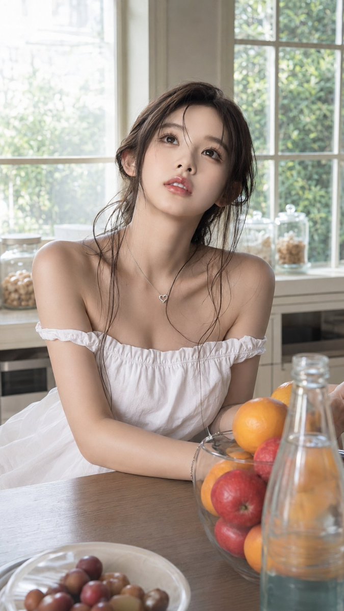 明亮厨房生活方式人像