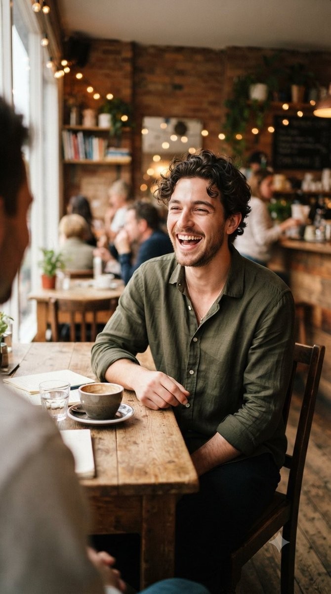 Candid Cafe Laughter