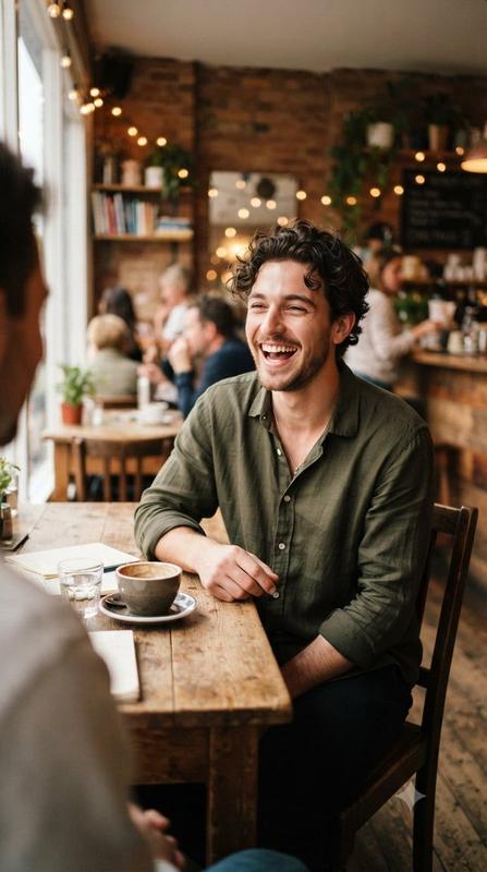 Candid Cafe Laughter