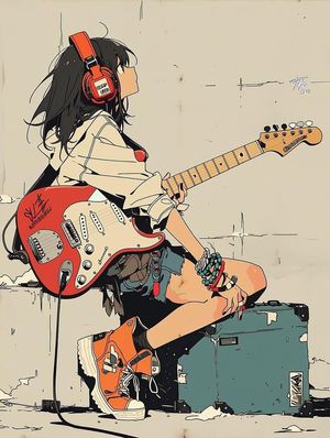 极简动漫吉他少女