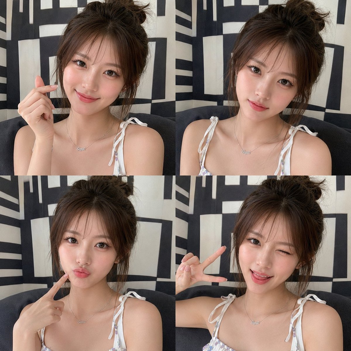 韩系美妆编辑风格网格拼图