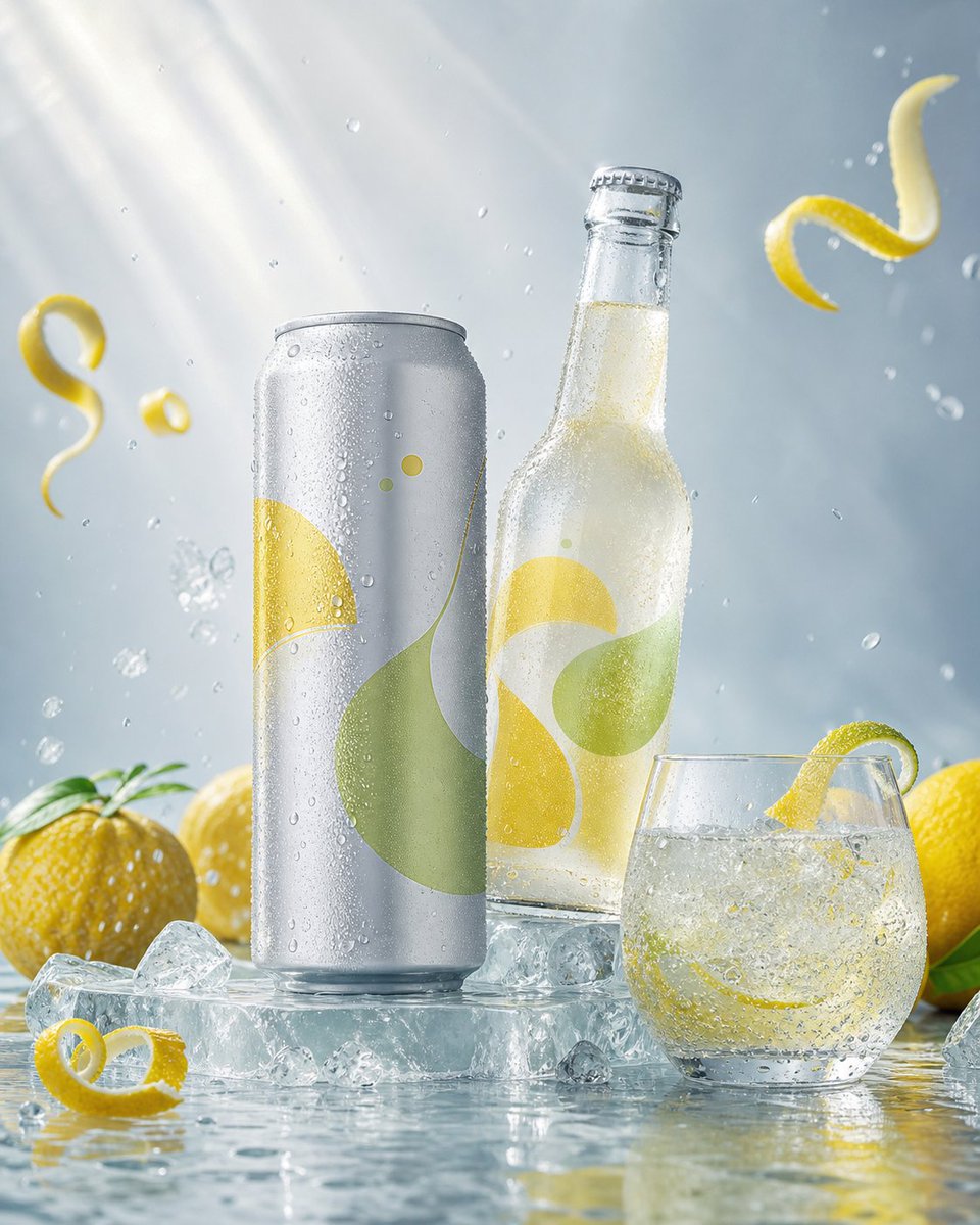 E-commerce Main Image - Luxury Citrus Sparkling Drink Advertisement