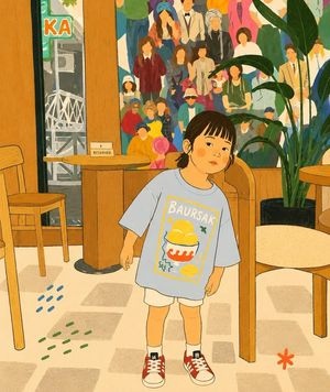 温馨绘本风生活插画