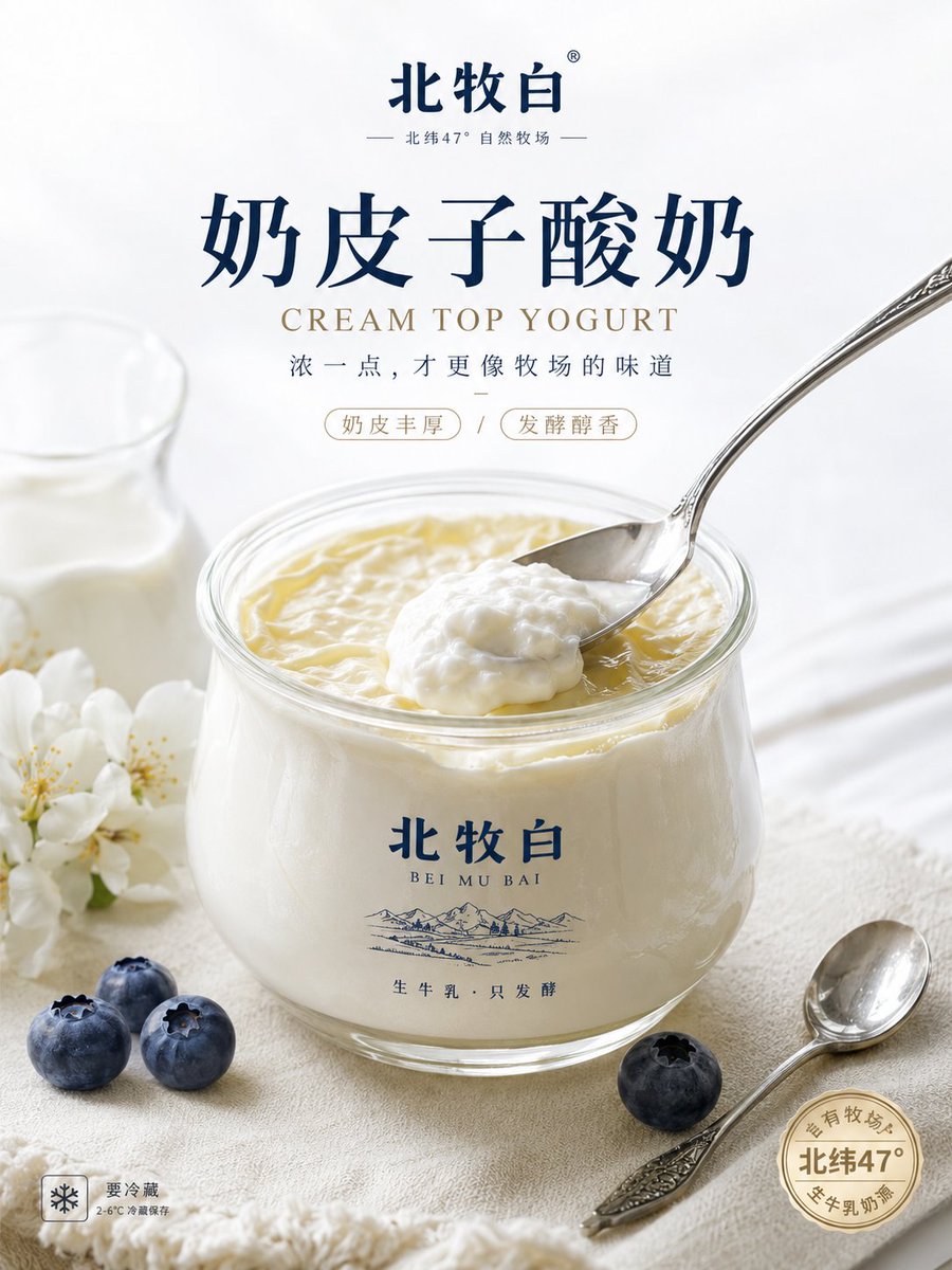 高端乳制品甜点海报