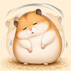 钟摆仓鼠水彩画