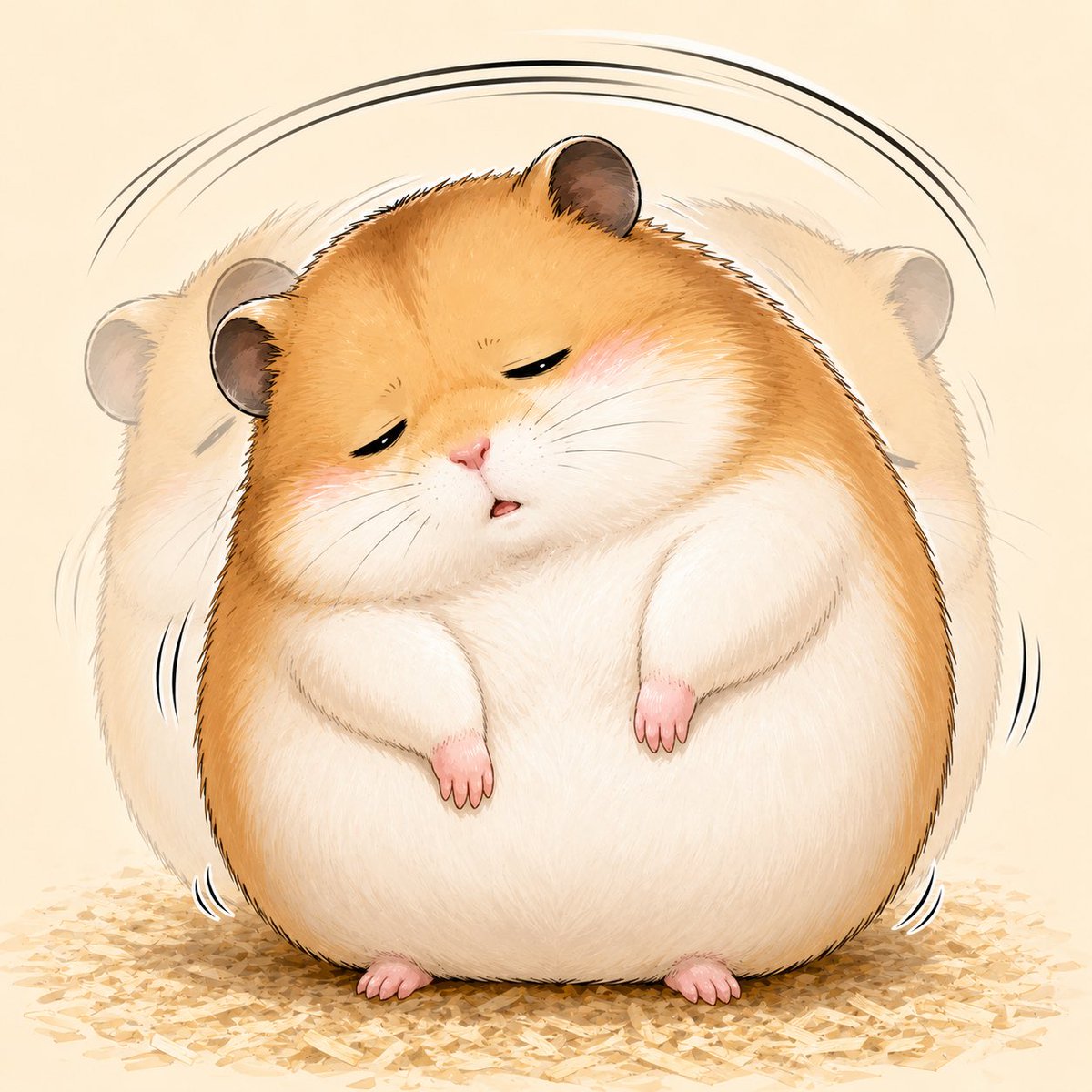 钟摆仓鼠水彩画