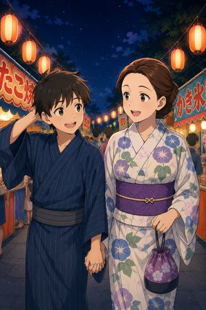 动漫夏日祭情侣