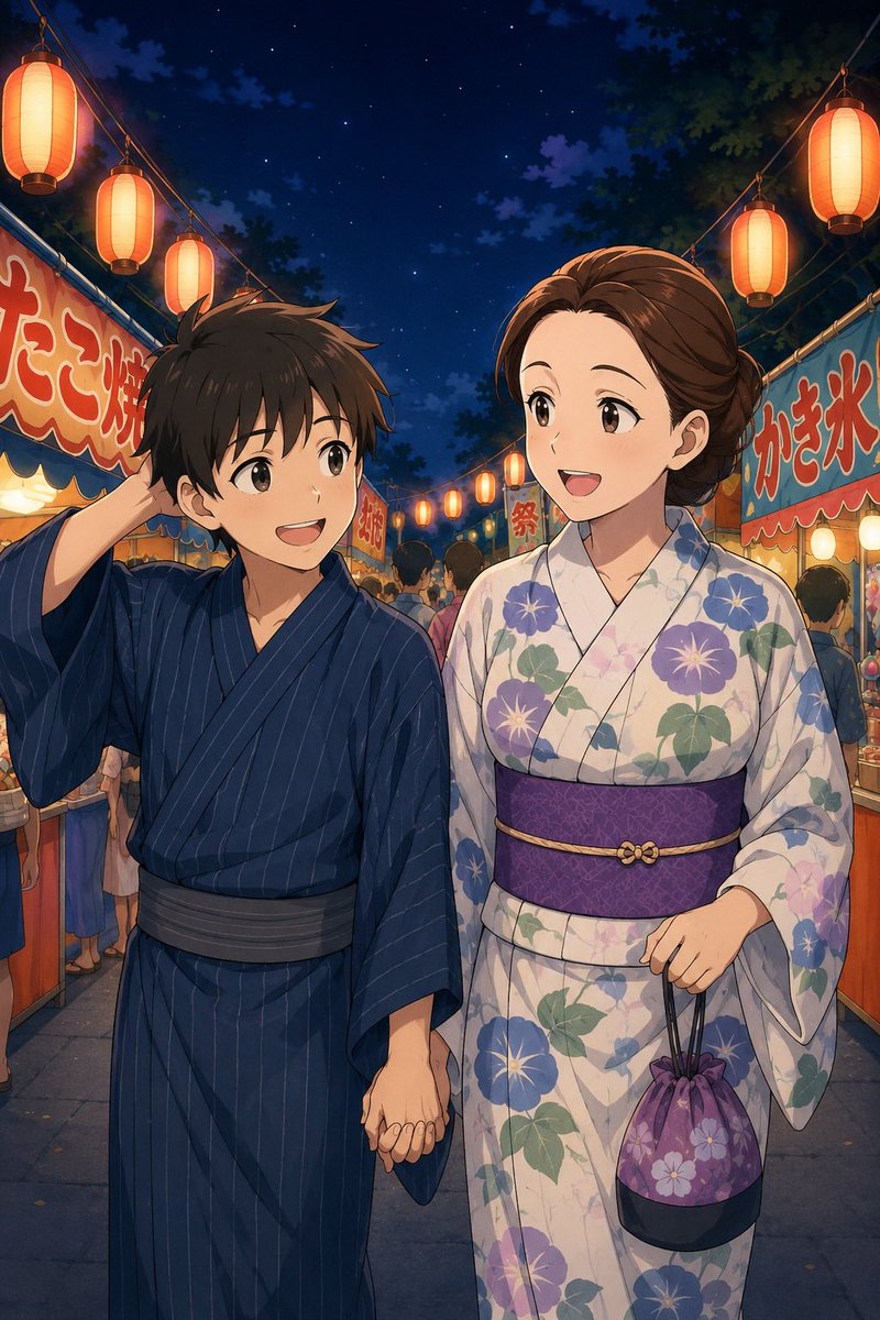 动漫夏日祭情侣