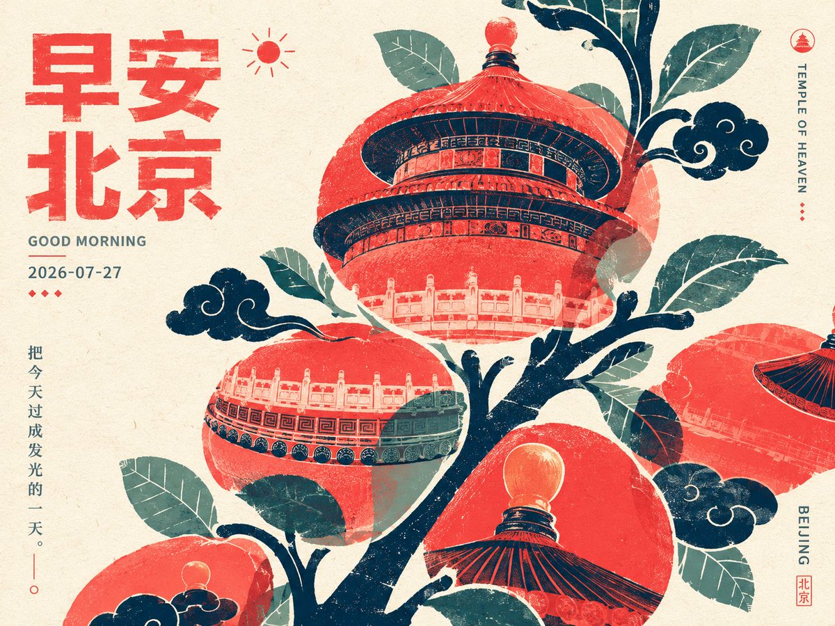 复古北京果树海报