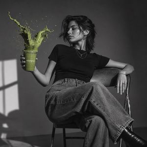 抹茶飞溅时尚人像