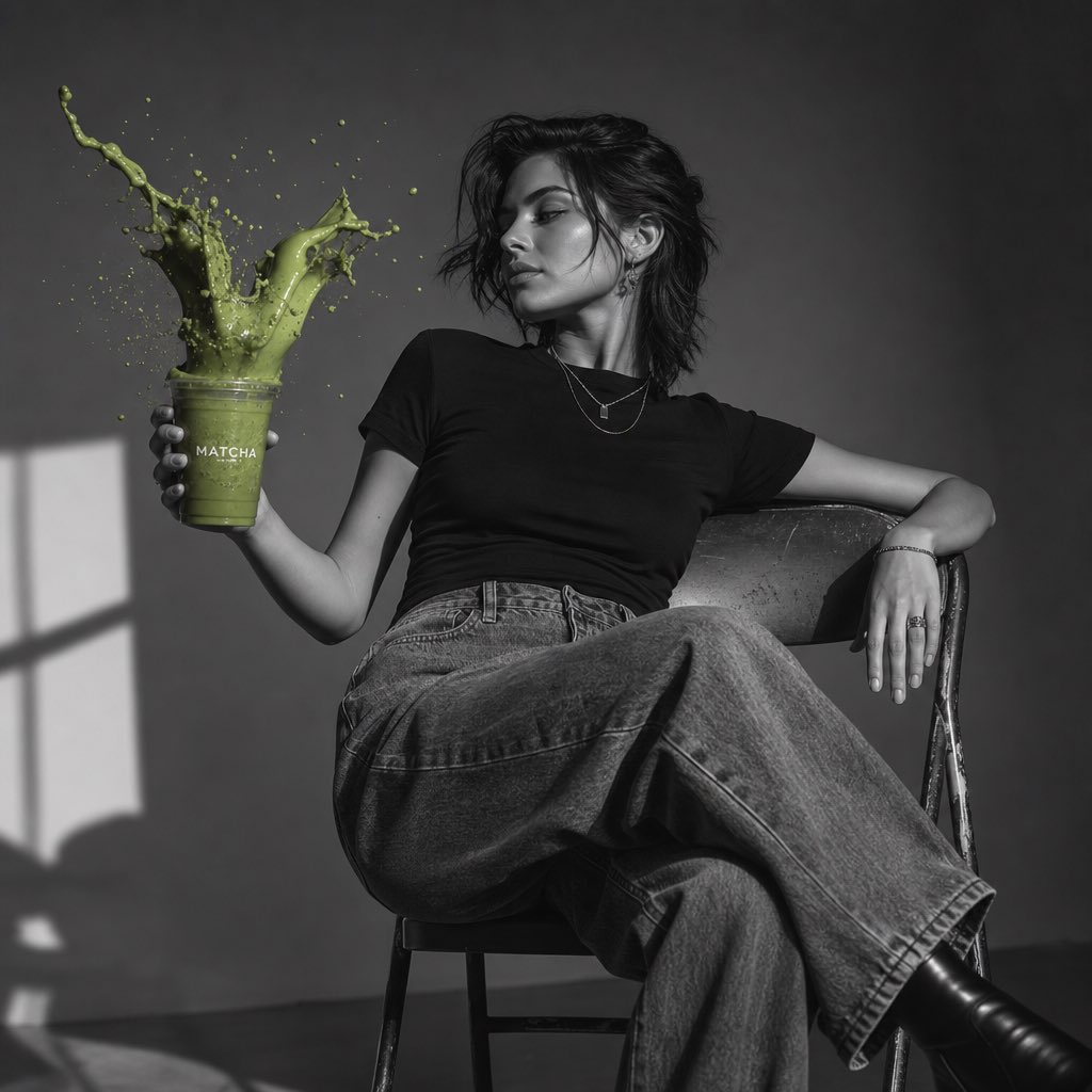 抹茶飞溅时尚人像