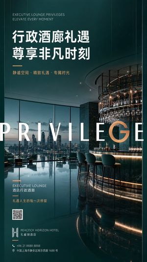 豪华行政酒廊酒店海报