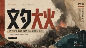文夕大火历史主题 Slides 封面